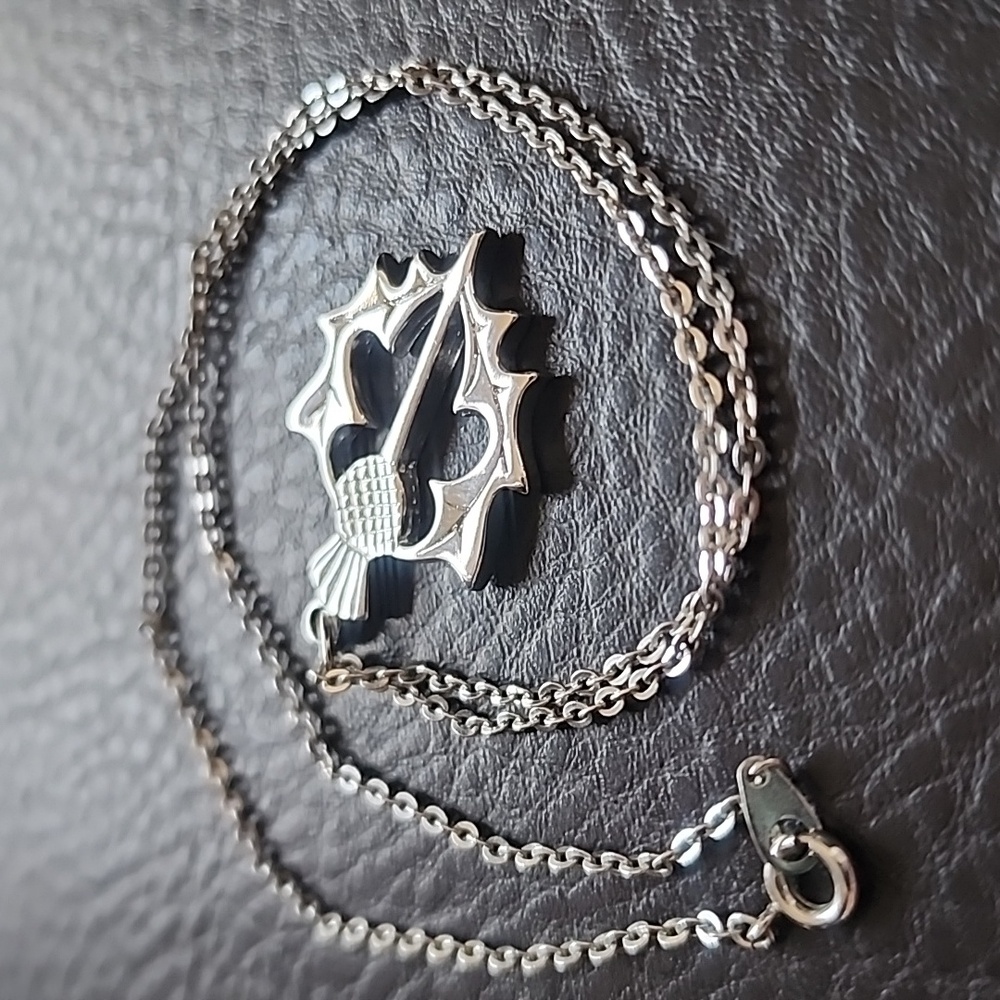 Silver Thistle Pendant Necklace